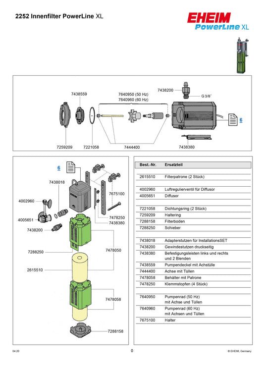 EHEIM PowerLine XL internal filter (2252)