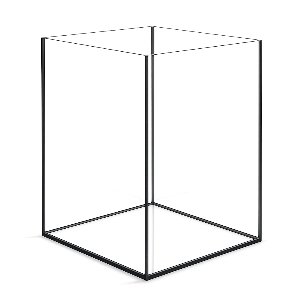 Aquarium 35x35x45cm Cube 55 Liter schwarz