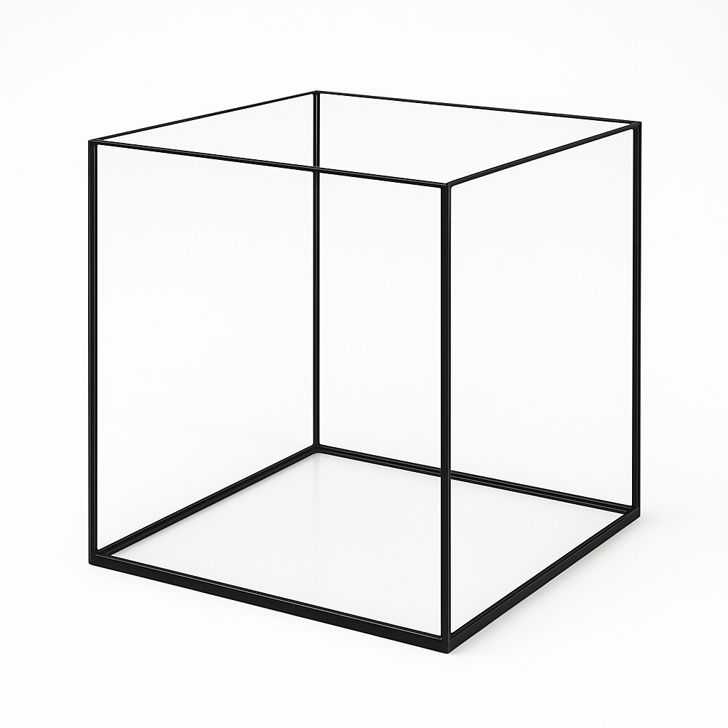 Aquarium 50x50x50cm Cube 125 Liter schwarz