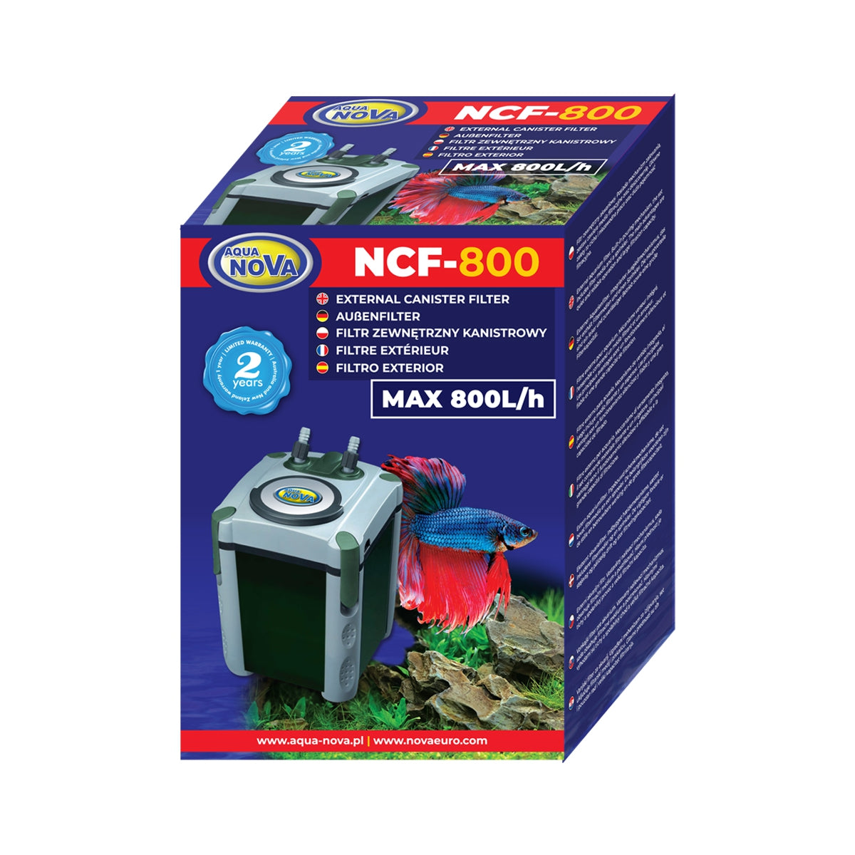 AquaNova NCF-800 Außenfilter – Original-Herstellerbild, Quelle aqua-nova.pl