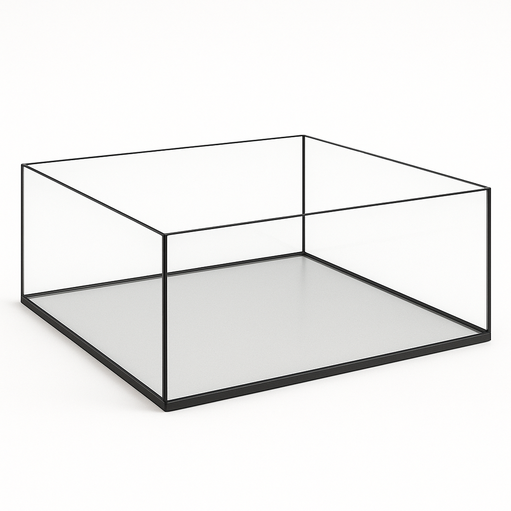 Aquarium 35x35x25cm Quader 30,6 Liter schwarz -Shallow Tank