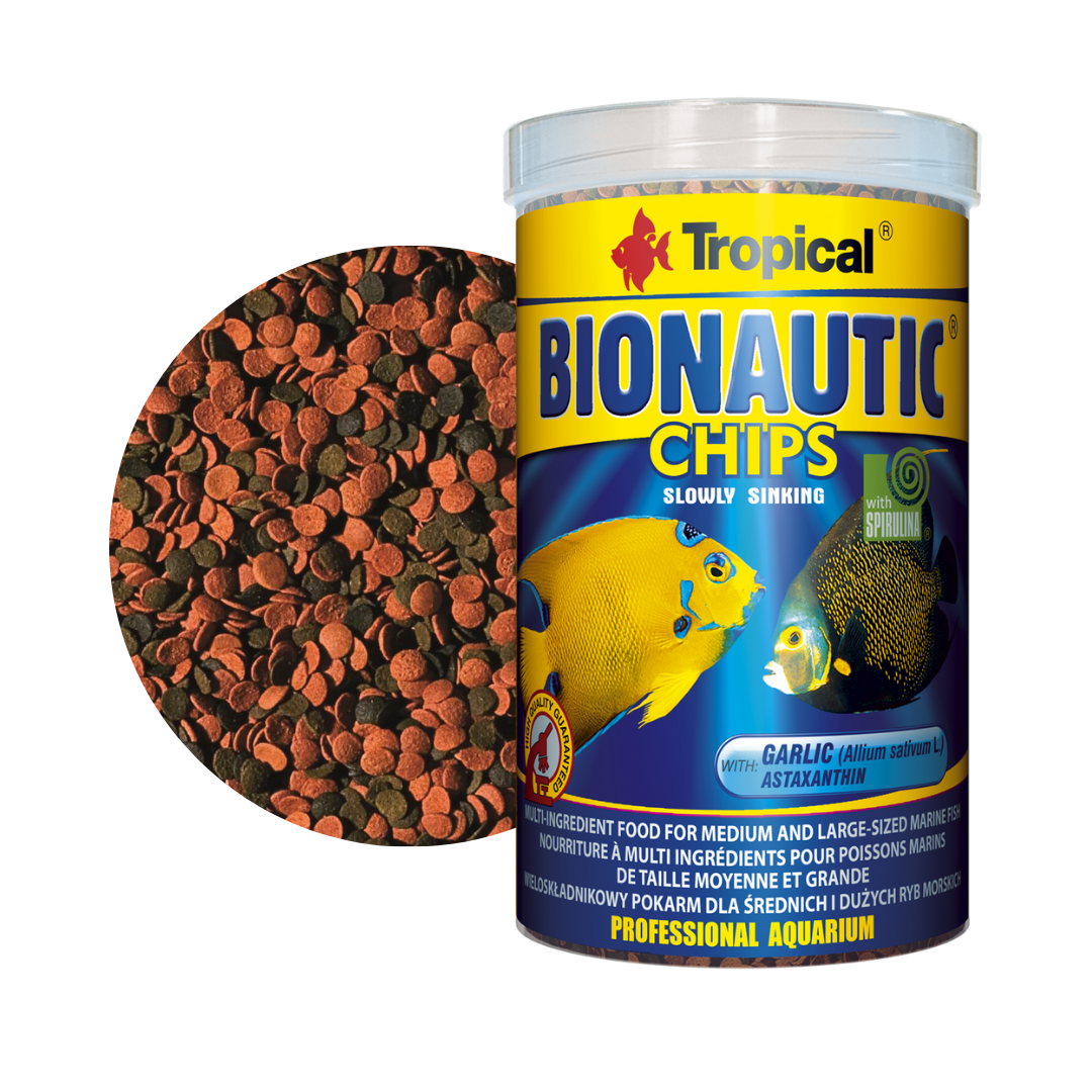Tropical Bionautic Chips – vollständige Dose mit Deckel und Futterchips
