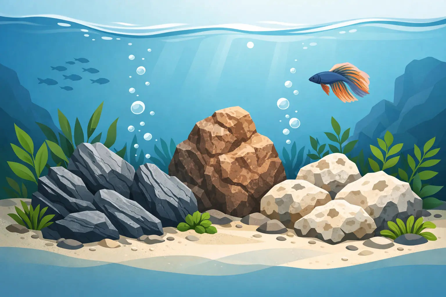 Welche Natursteine fürs Aquarium passen?
