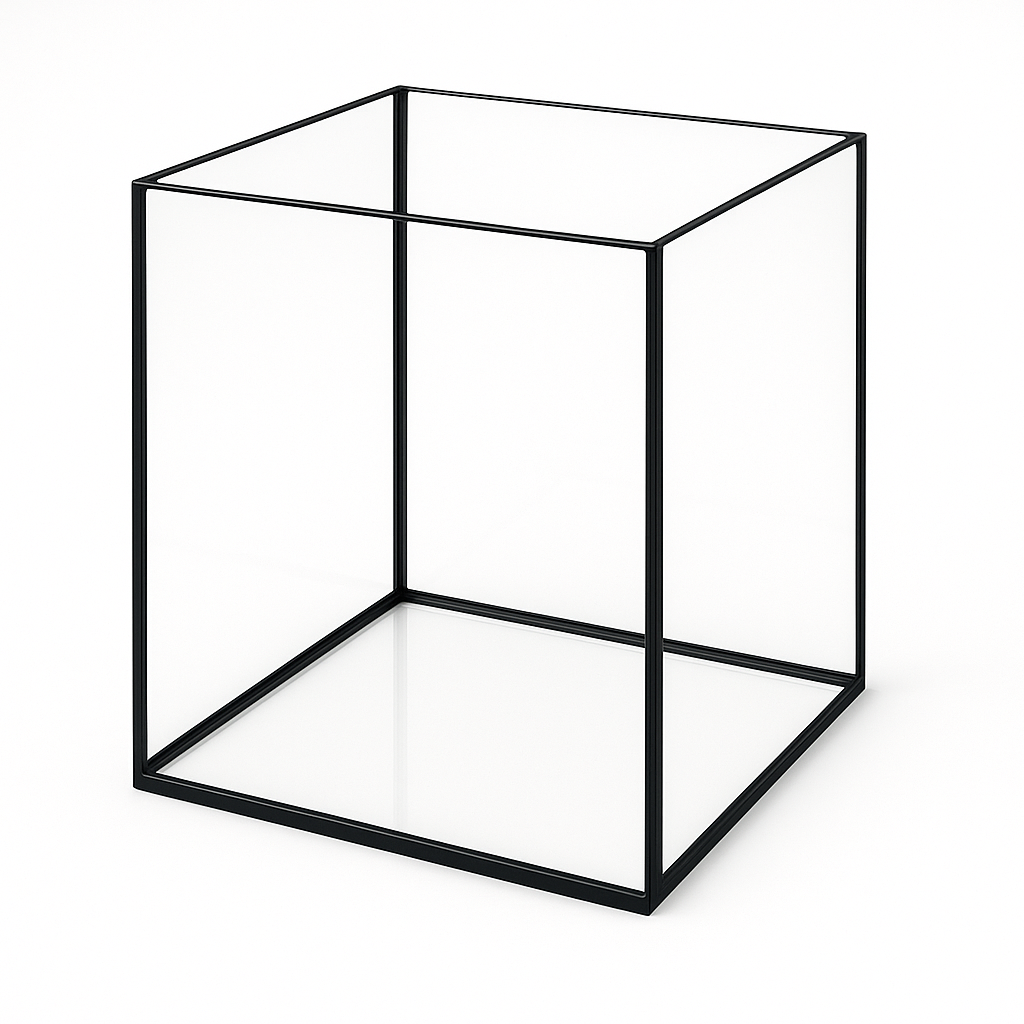 Aquarium 20x20x25cm Cube 10 litres noir