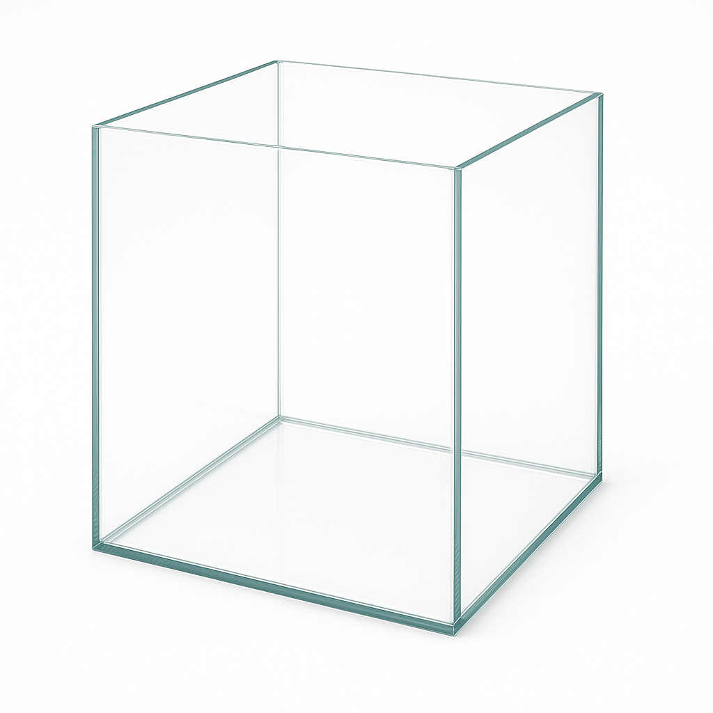 Aquarium 20x20x25cm Cube 10 litres transparent