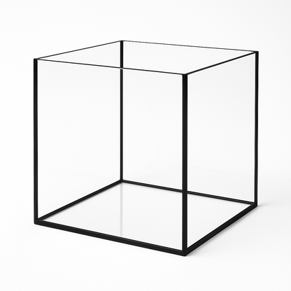 Aquarium 40x40x40cm Cube 64 Liter schwarz