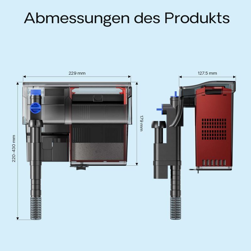 SunSun CBG-800 Hang On Filter mit UVC, 800 l/h, für Aquarien bis 190 Liter