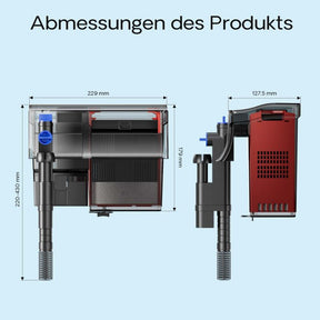 SunSun CBG-800 Hang On Filter mit UVC, 800 l/h, für Aquarien bis 190 Liter