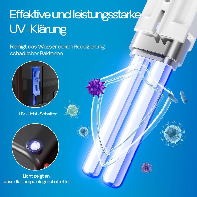 SunSun CBG-500 Hang On Filter mit UVC, 500 l/h, für Aquarien bis 115 Liter