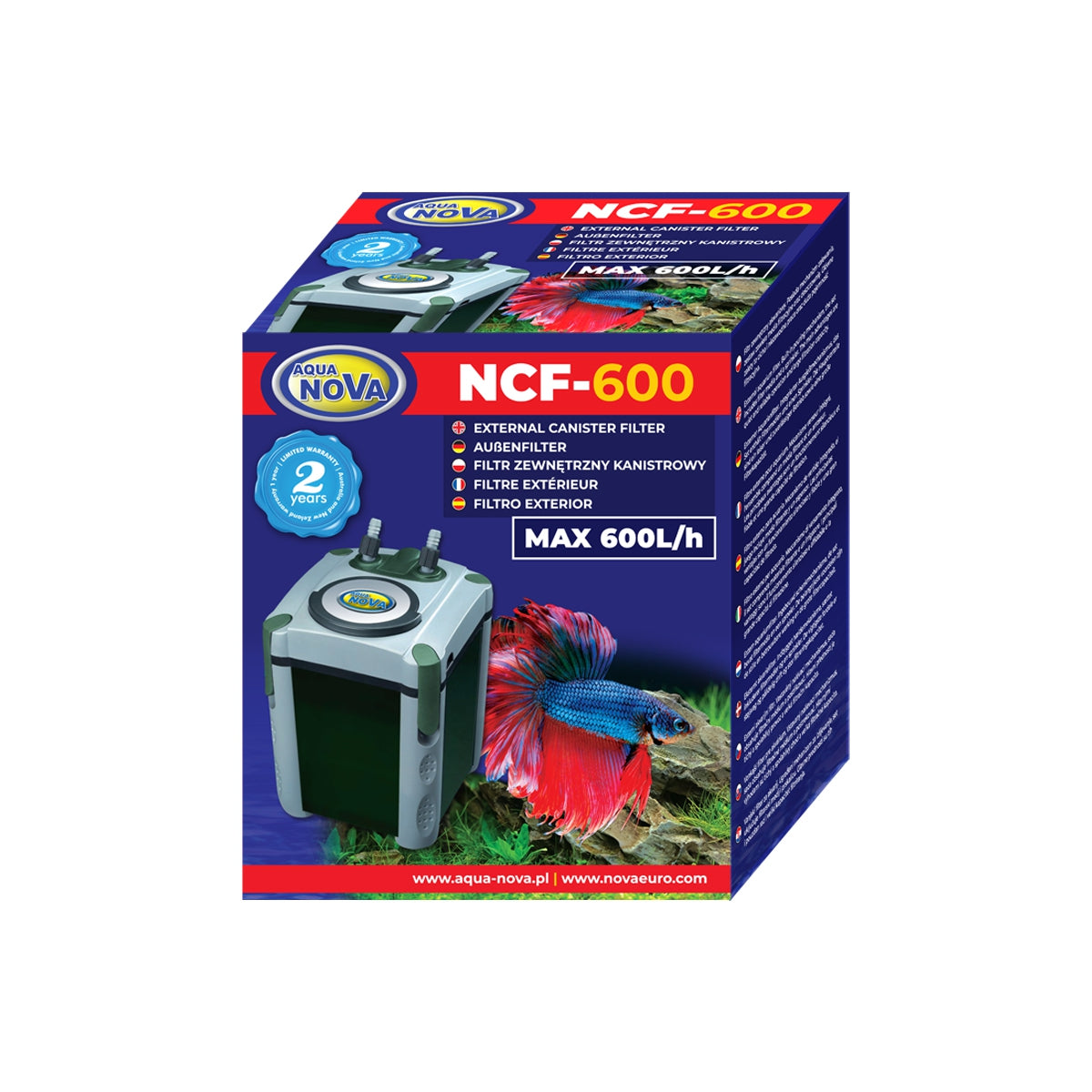 AquaNova NCF-600 Außenfilter – Original-Herstellerbild, Quelle aqua-nova.pl