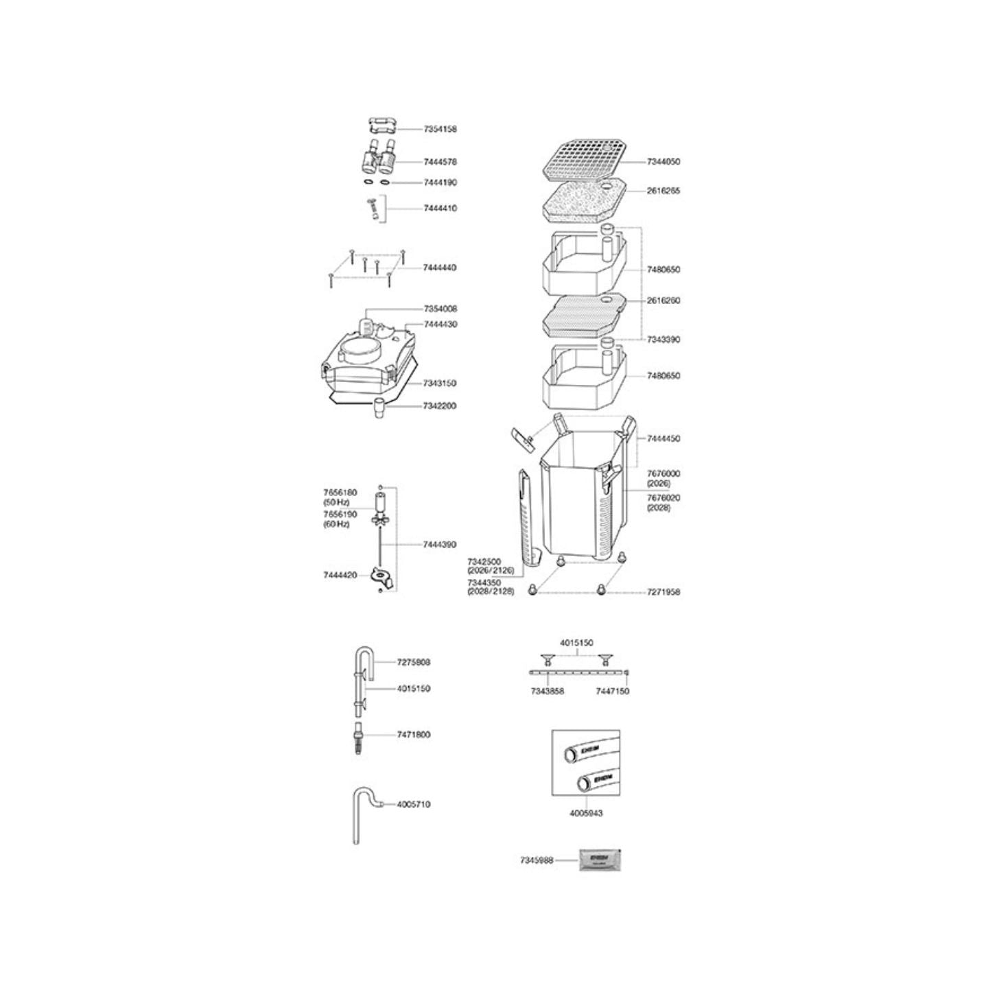 EHEIM Satz Dichtungsringe zu Adapter 7444190