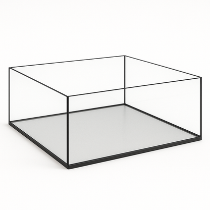 Terra-Natur lavt akvarium 30 × 30 × 25 cm – 22,5 liter, sort silikone