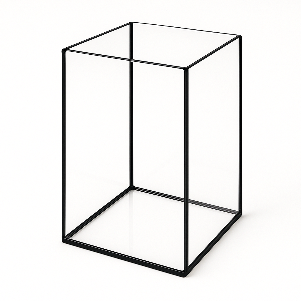 Aquarium 20x20x30cm Cube 12 litres noir