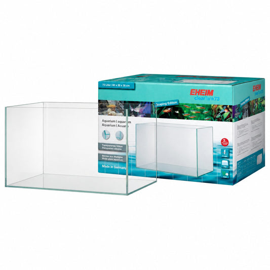 EHEIM clearTank 73 Weißglas Aquarium – quadratische Produktaufnahme auf Weiß