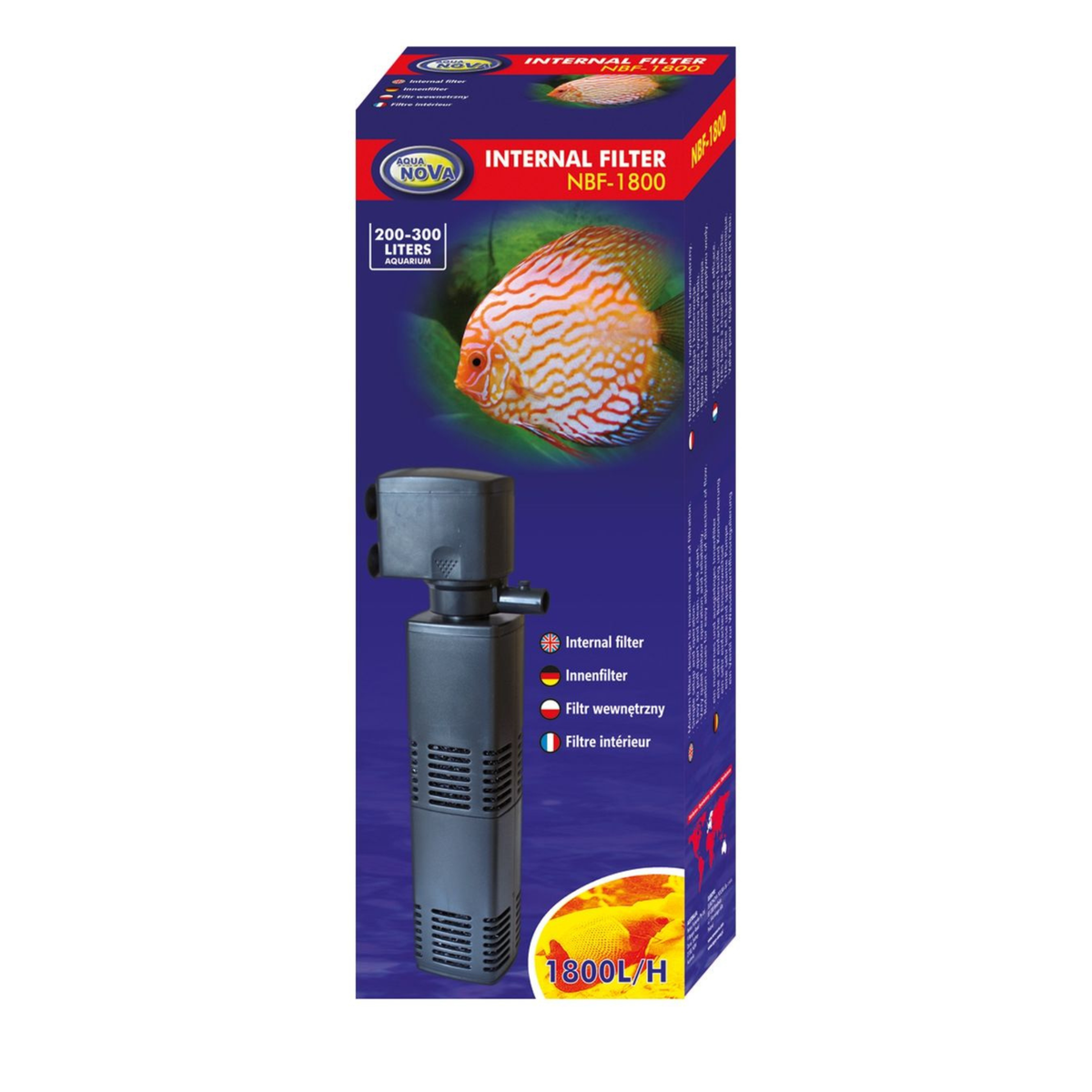 Aquanova NBF-1800 Aquarium Innenfilter 1.200l/h für Aquarien bis 250 Liter