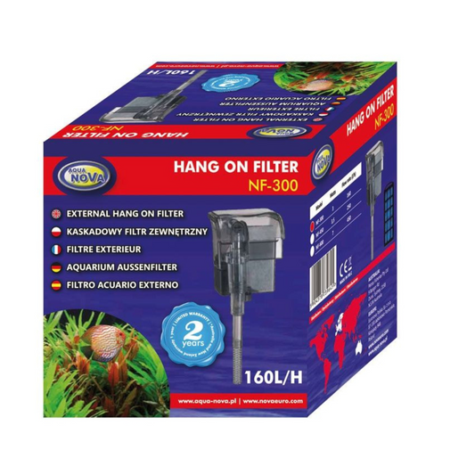 Aquanova NF-300 Aquarium Hang On Filter 160l/h für Aquarien bis 60 Liter