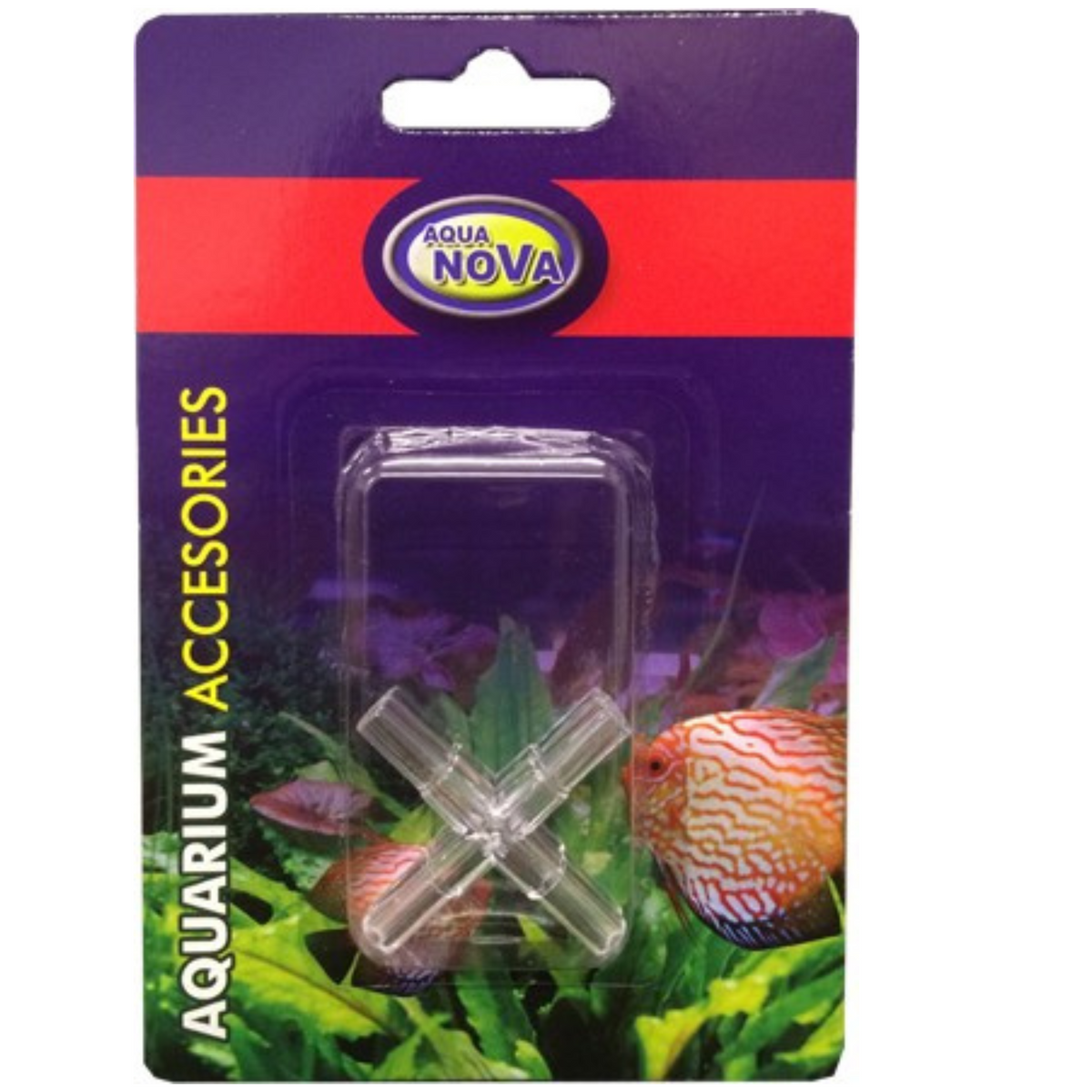 Aquanova Raccord de tuyau, Raccord en croix transparent 4/6mm