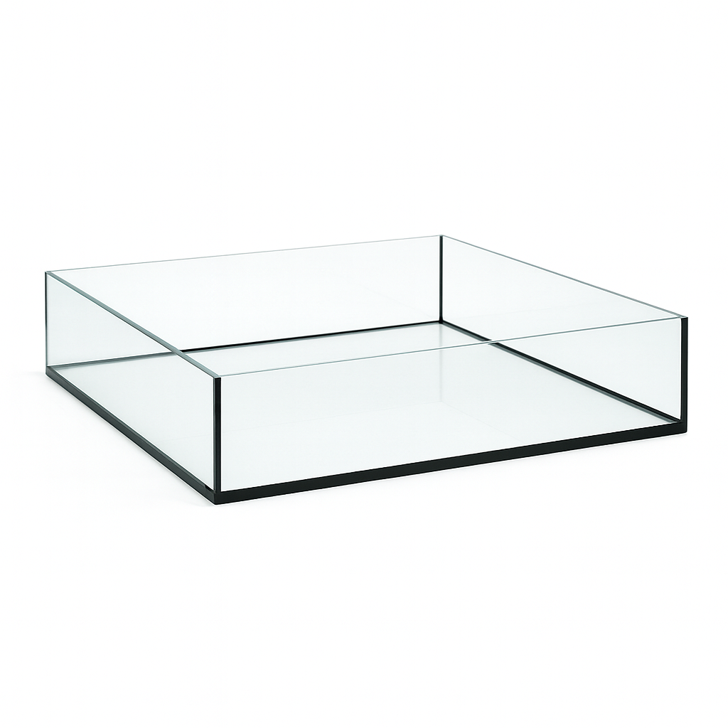 Aquarium 80x80x25cm Quader 160 Liter schwarz -Shallow Tank