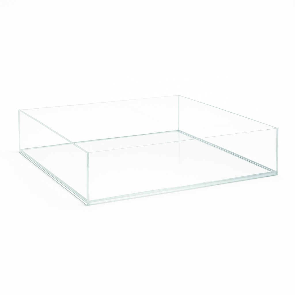 Aquarium 80x80x25cm cube 160 litres transparent - Shallow Tank