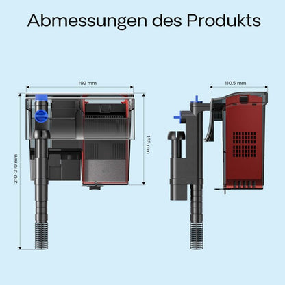 SunSun CBG-500 Hang On Filter mit UVC, 500 l/h, für Aquarien bis 115 Liter