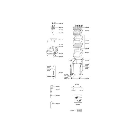 EHEIM Original-Ersatzteil 7444190, markierter Bauteilausschnitt aus offizieller EHEIM-Ersatzteilzeichnung, quadratisch 1000 x 1000