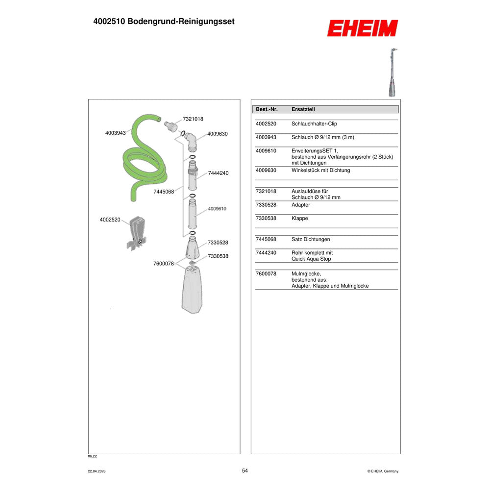 EHEIM Original-Ersatzteil 7444240 – aus offizieller Hersteller-Ersatzteilzeichnung extrahiert, quadratisch 1000 × 1000 Pixel
