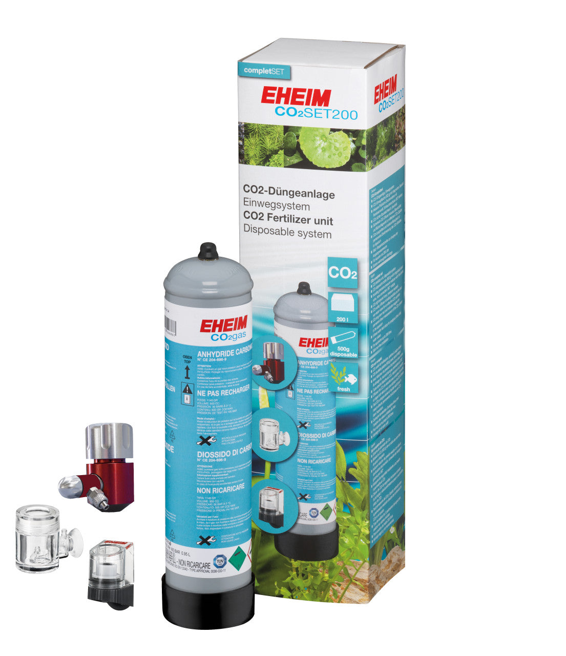 EHEIM CO₂Set200 – CO₂-Düngeanlage Komplettset bis 200 Liter