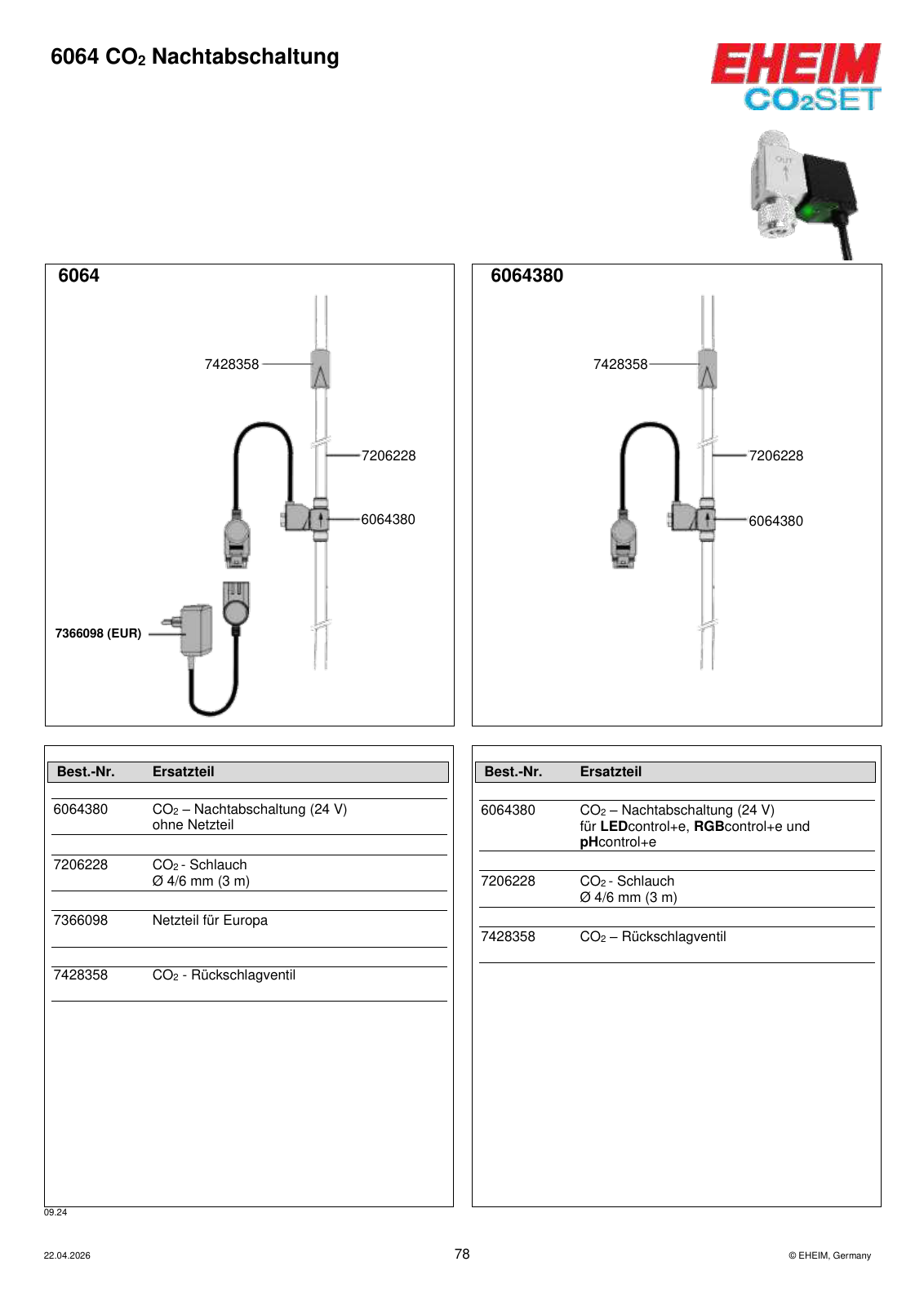 Original EHEIM Ersatzteilzeichnung – 7366098