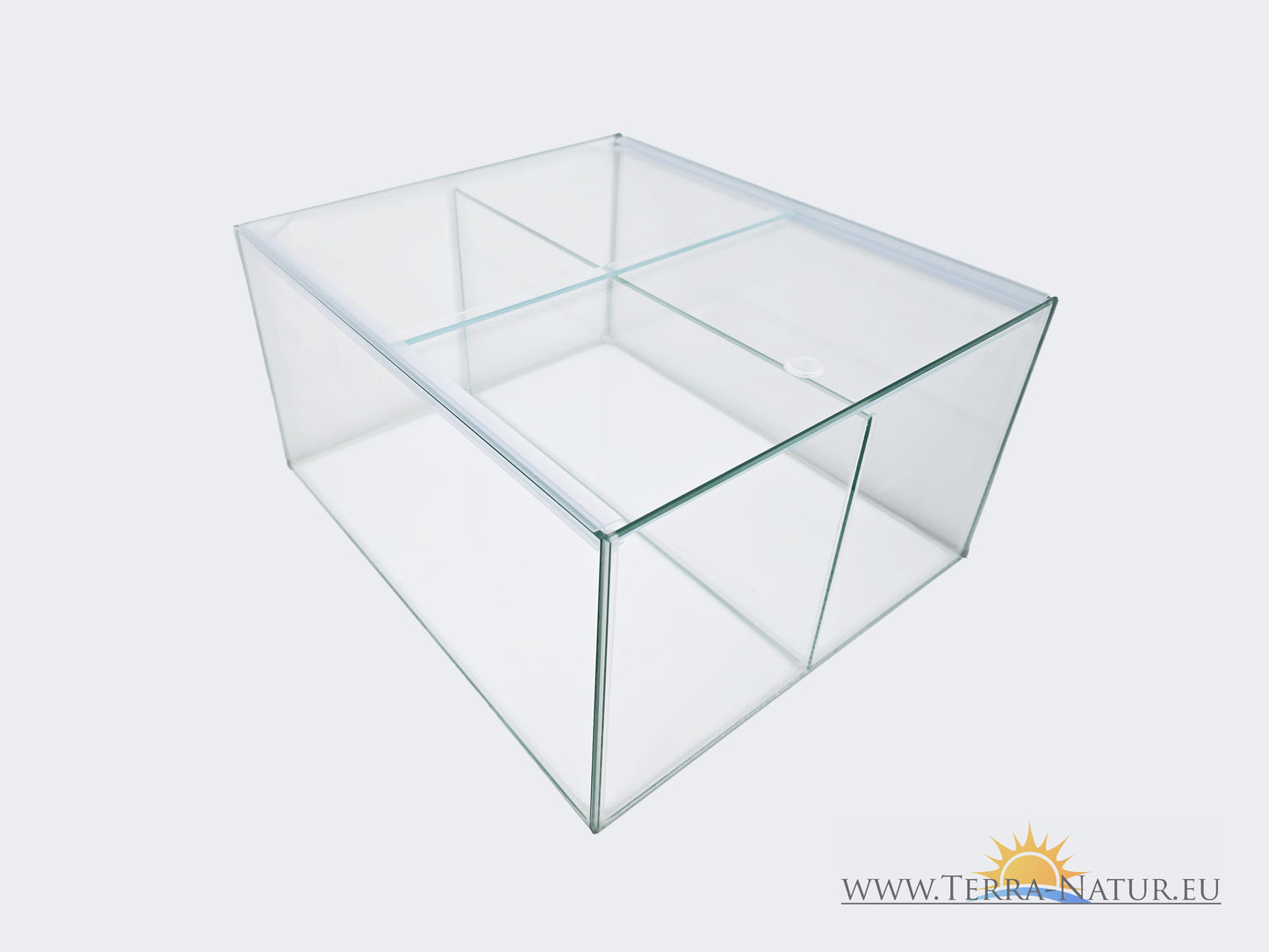 Aquarium 33x38x20cm für Kallax Regal 25 Liter transparent mit Trennscheibe
