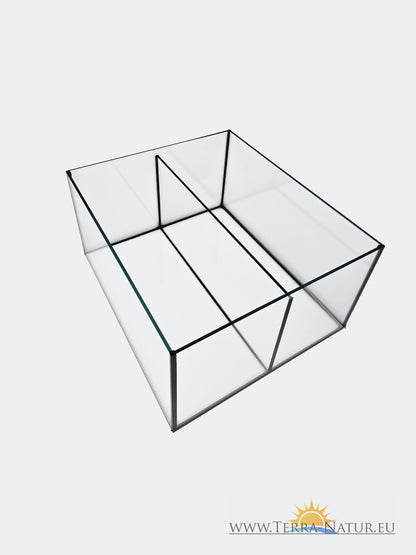 Aquarium 33x38x20cm für Kallax Regal 25 Liter schwarz mit Trennscheibe