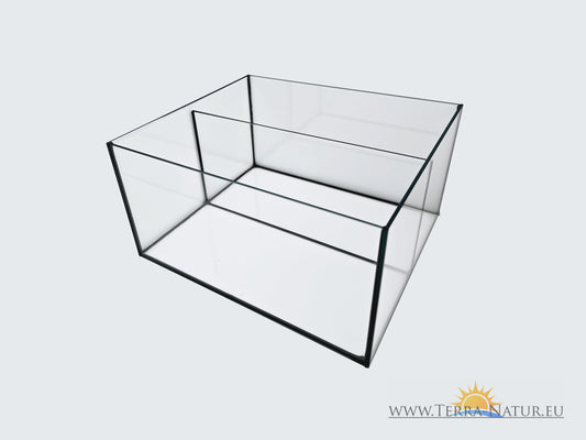 Aquarium 33x38x20cm für Kallax Regal 25 Liter schwarz mit Trennscheibe