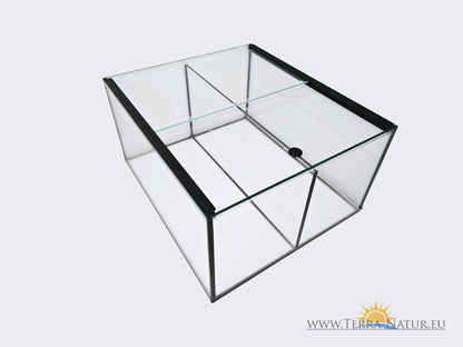 Aquarium 33x38x20cm für Kallax Regal 25 Liter schwarz mit Trennscheibe