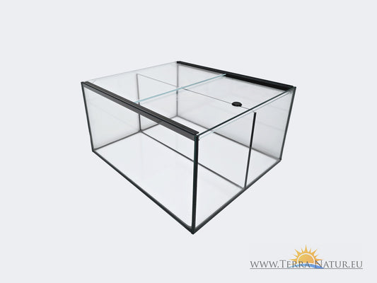 Aquarium 33x38x20cm für Kallax Regal 25 Liter schwarz mit Trennscheibe