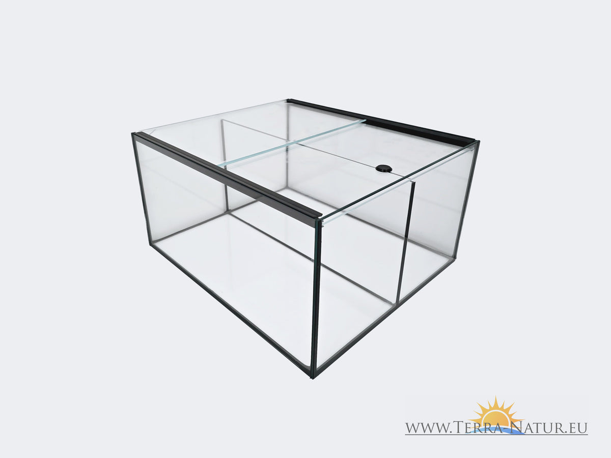 Aquarium 33x38x20cm pour étagère Kallax 25 litres noir avec paroi de séparation
