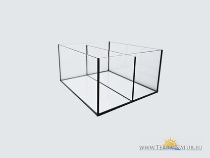Aquarium 33x38x20cm für Kallax Regal 25 Liter schwarz mit Trennscheibe