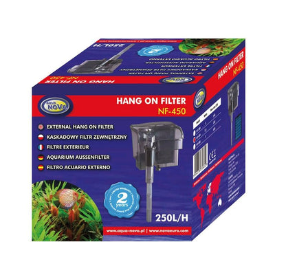 Aquanova NF-450 Aquarium Hang On Filter 250l/h für Aquarien bis 80 Liter