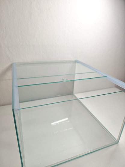 Aquarium 33x38x22cm für Kallax Regal 27,5 Liter transparent, weiße Rückwand