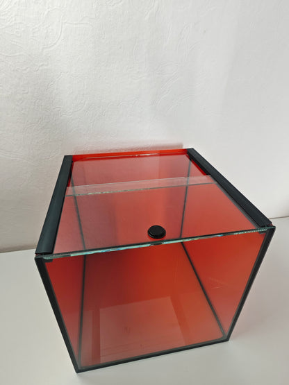 Aquarium 25x25x25cm "Orange Edition" mit Glas-Schiebeabdeckung