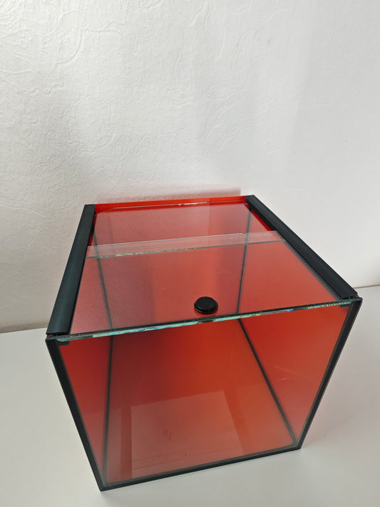 Aquarium 25x25x25cm "Orange Edition" mit Glas-Schiebeabdeckung