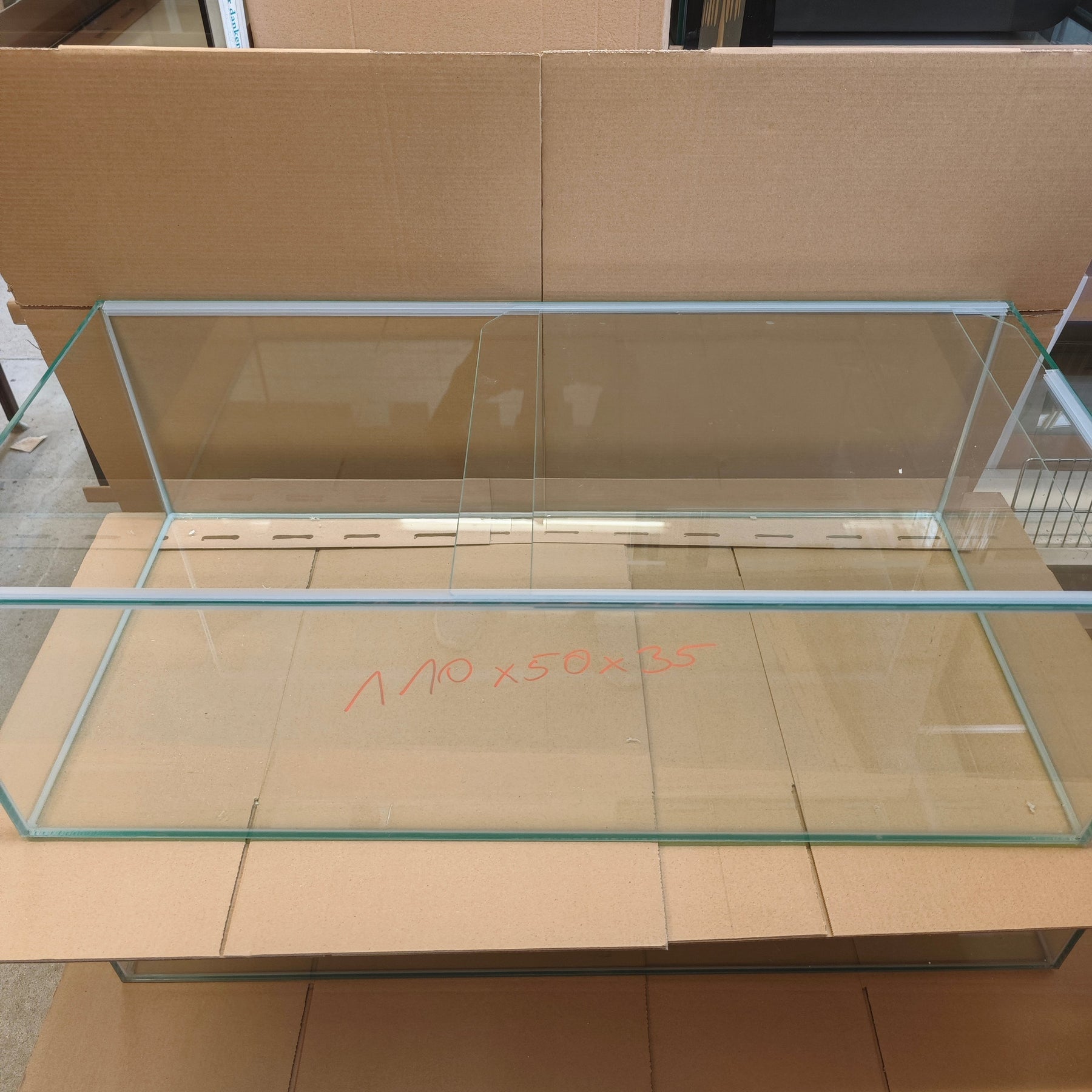 Aquarium 110x50x35cm Floatglas 8mm, 192 Liter mit Abdeckung