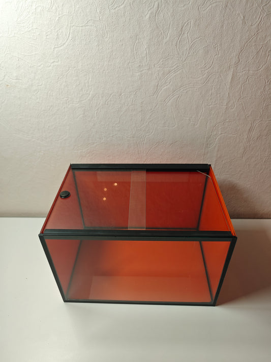 Aquarium 30x20x20cm "Orange Edition" mit Glas-Schiebeabdeckung