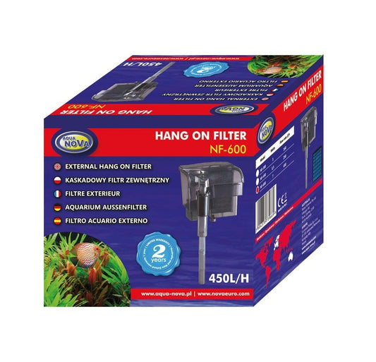 Aquanova NF-600 Aquarium Hang-on filter 450l/u voor aquaria tot 120 liter