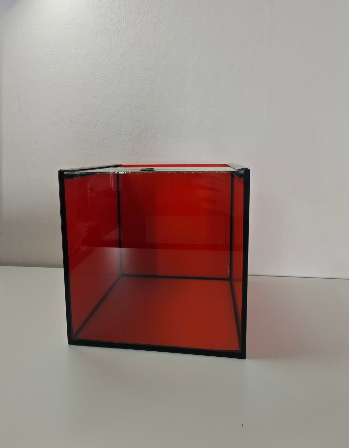 Aquarium 25x25x25cm "Orange Edition" mit Glas-Schiebeabdeckung
