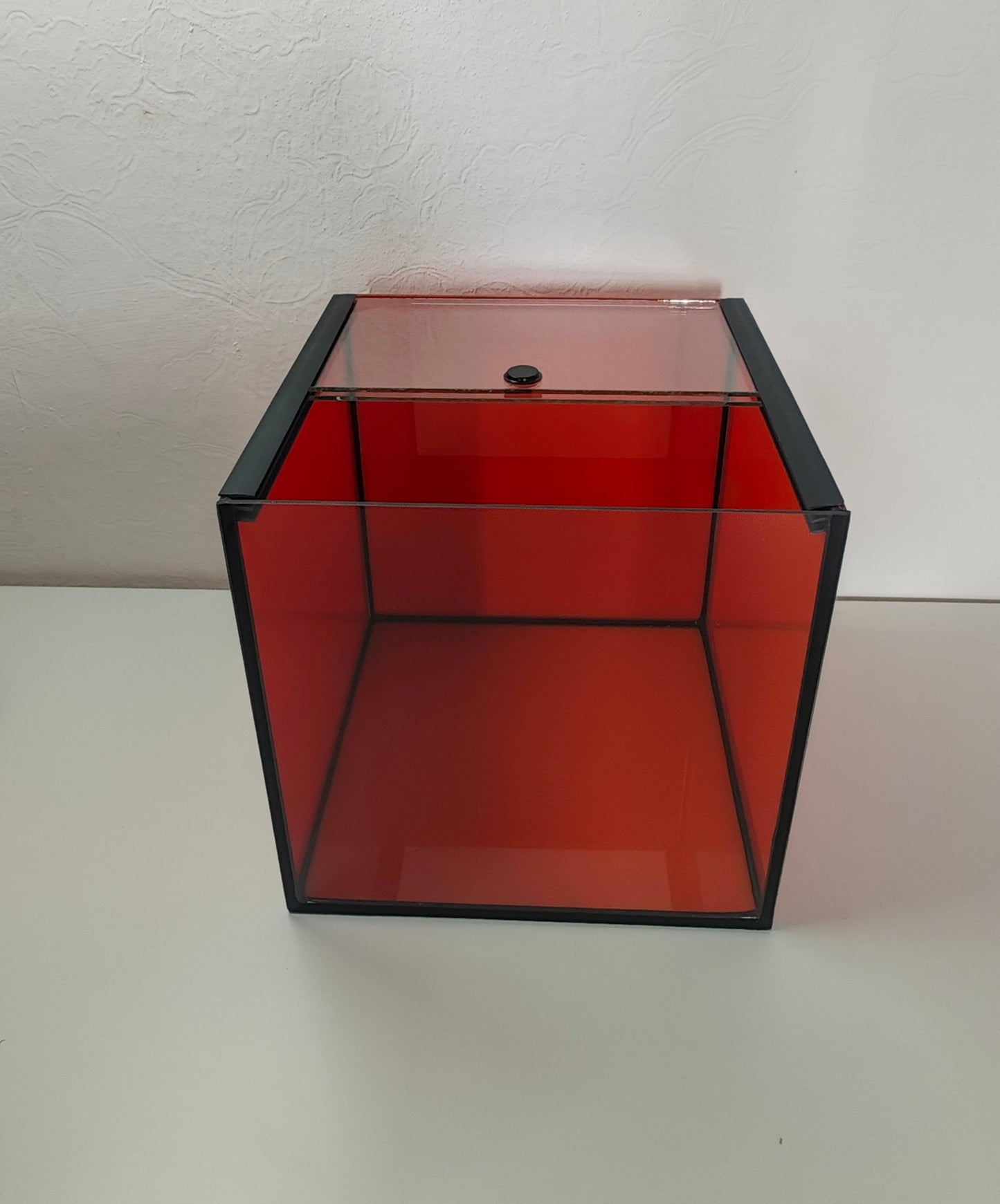Aquarium 25x25x25cm "Orange Edition" mit Glas-Schiebeabdeckung