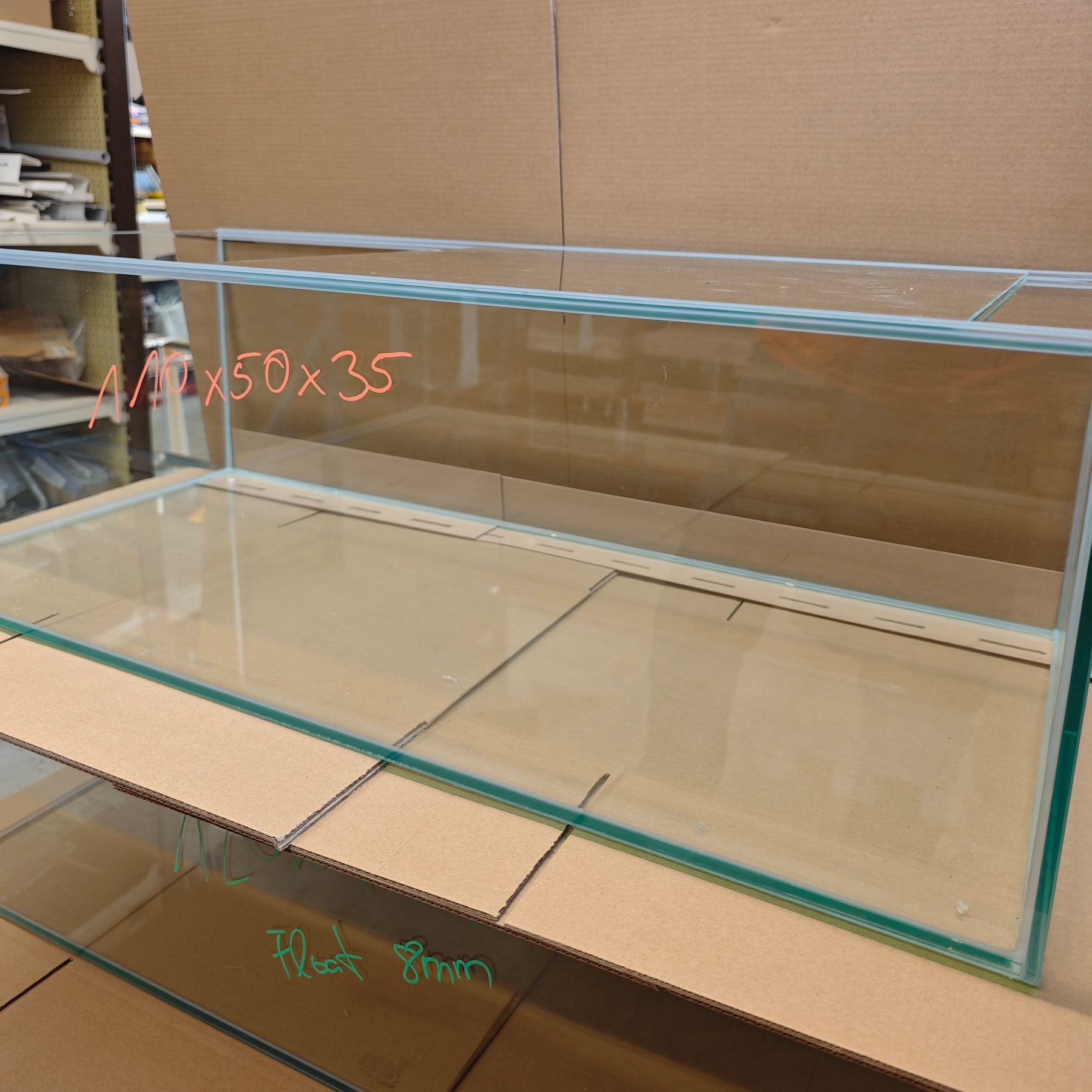 Aquarium 110x50x35cm Floatglas 8mm, 192 Liter mit Abdeckung