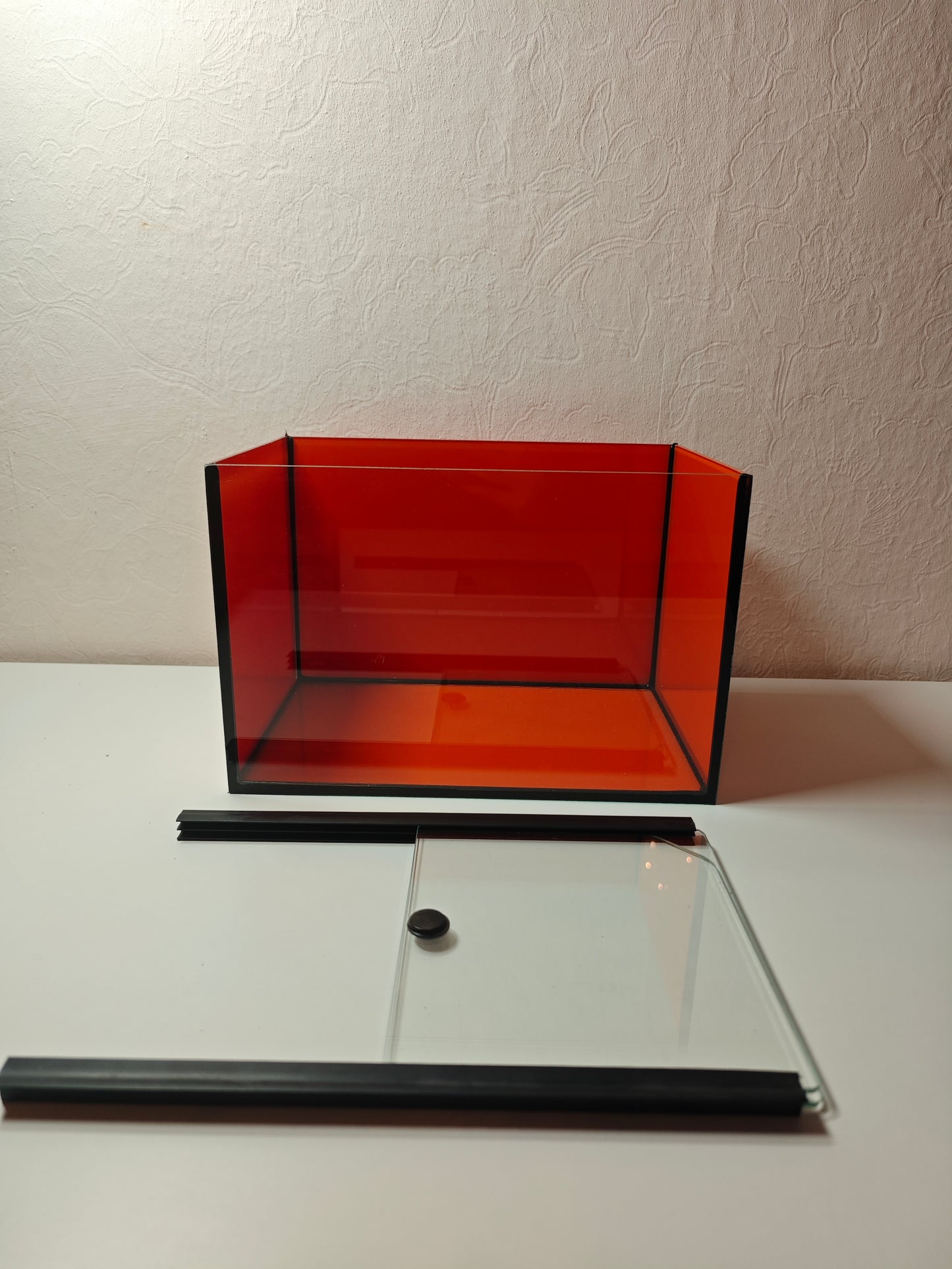 Aquarium 30x20x20cm "Orange Edition" mit Glas-Schiebeabdeckung