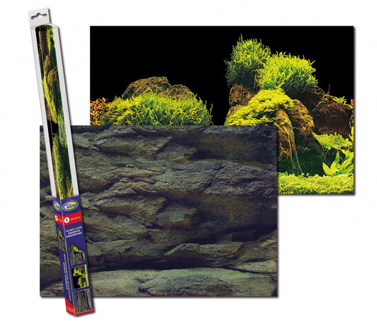 Aquanova poster back wall Rock / Plants 60x30cm
