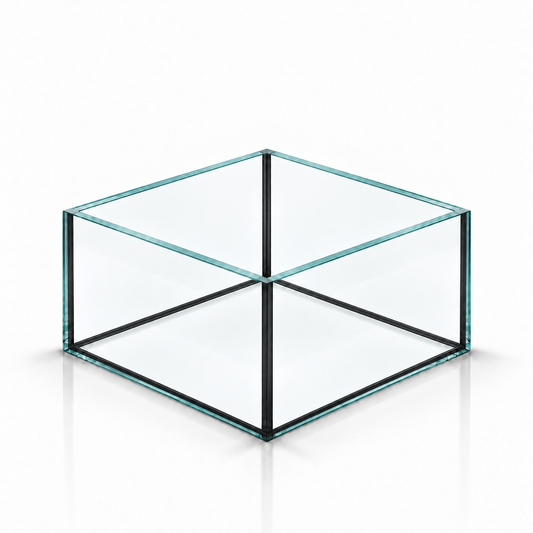 Terra-Natur Aquarium 20 × 20 × 12 cm, 4,8 Liter, schwarzes Silikon