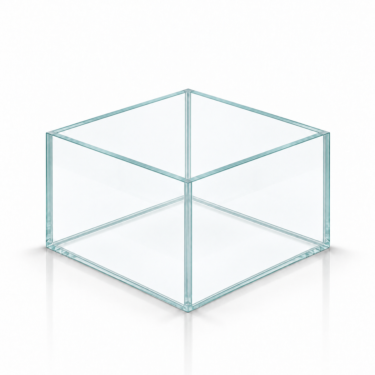 Terra-Natur Aquarium 20 × 20 × 15 cm, 6 Liter, Floatglas mit transparentem Silikon