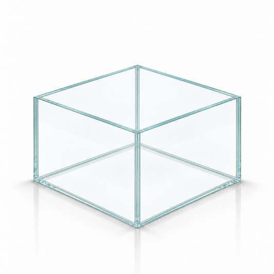 Terra-Natur Aquarium 20 × 20 × 15 cm, 6 Liter, Floatglas mit transparentem Silikon